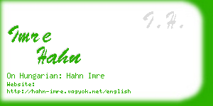 imre hahn business card